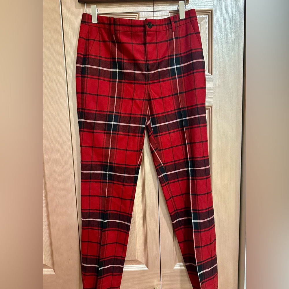 Lauren Ralph Lauren Plaid Stretch Wool Blend Ankle - Picture 6 of 9